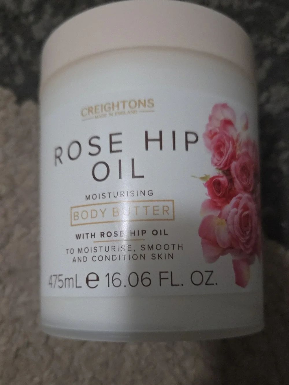 Rose Hip Oil Moisturising Body Butter - White & Pink